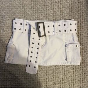 Princess Polly white cargo skirt with removable belt